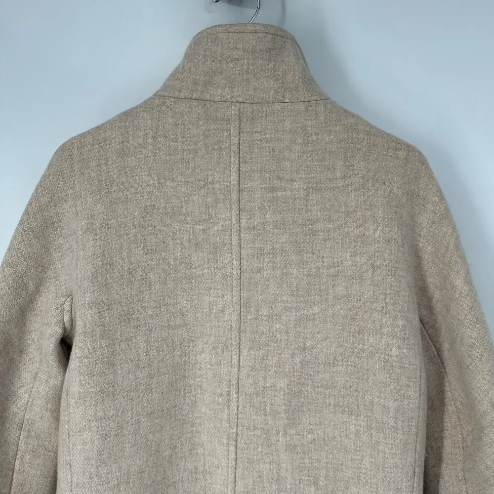 J. Crew Villa Coat in Italian Stadium Cloth Nello Gori Wool Blend Heather Sand - Picture 12 of 16